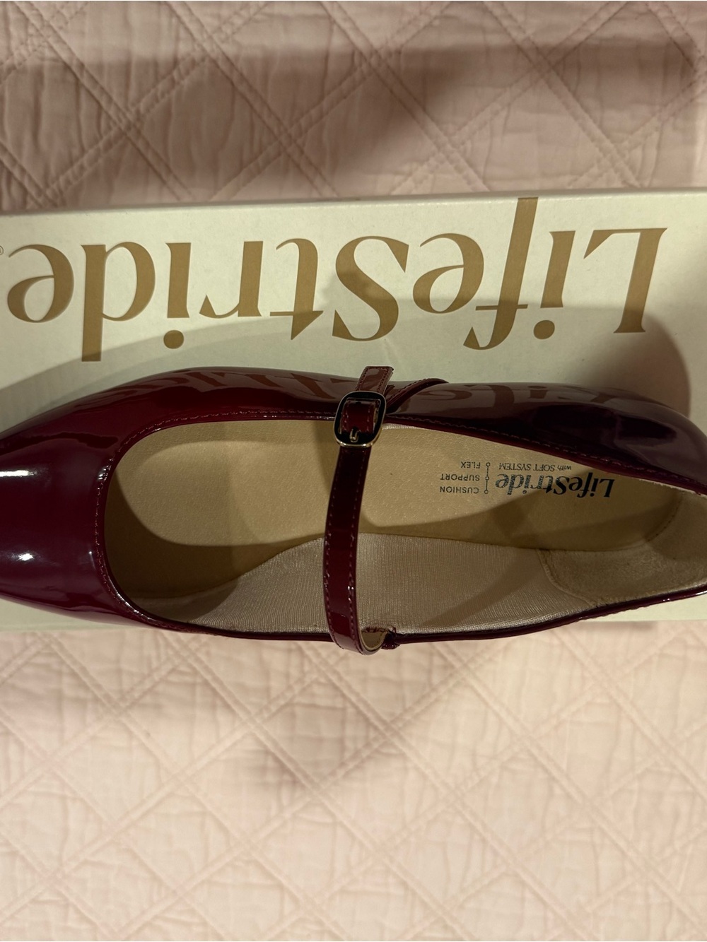 Life Stride Burgundy Patent Mary Jane Flat